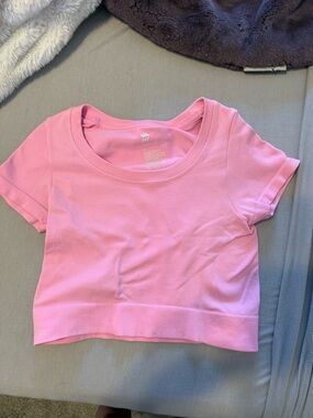all in motion Pink Short Sleeve Crop Top